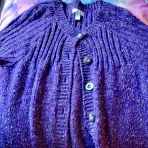 Purple knit Button up Pull over
